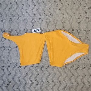 Orange Cutout One Piece Swimsuit